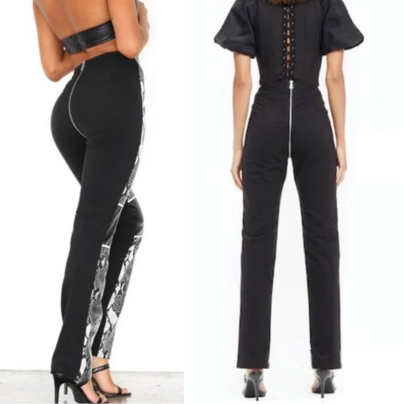 I.AM.GIA Faux Snakeskin & Leather Straight Leg 'Hendrix'' Pants - Picture 3 of 13